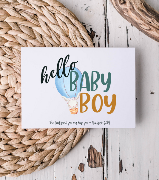 Hello baby boy - Numbers 6v24 card