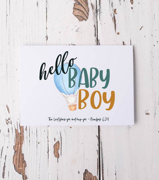 Hello baby boy - Numbers 6v24 card