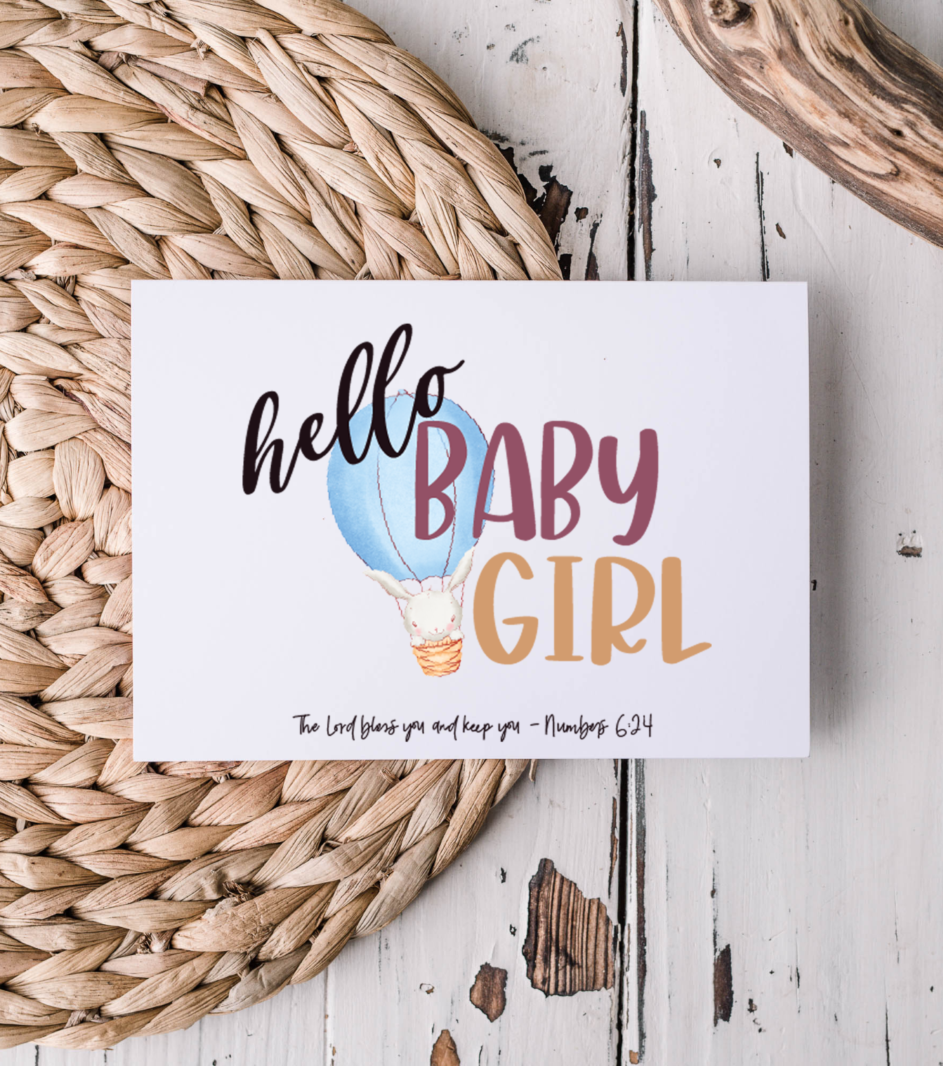 Hello baby girl - Numbers 6v24 card
