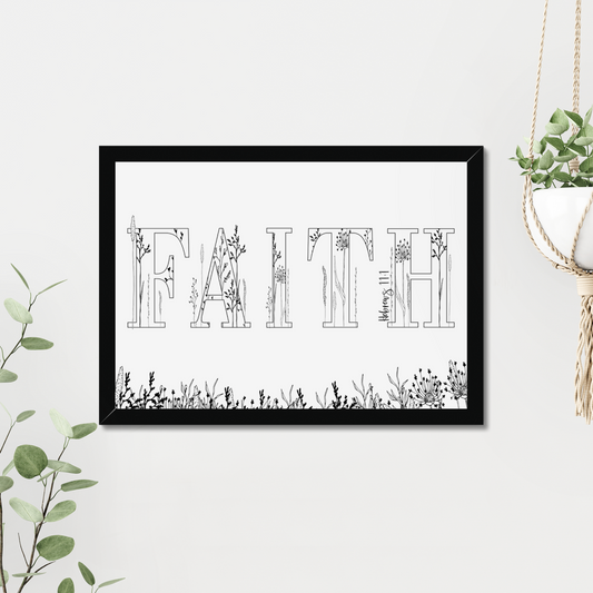 FAITH floral print (landscape)