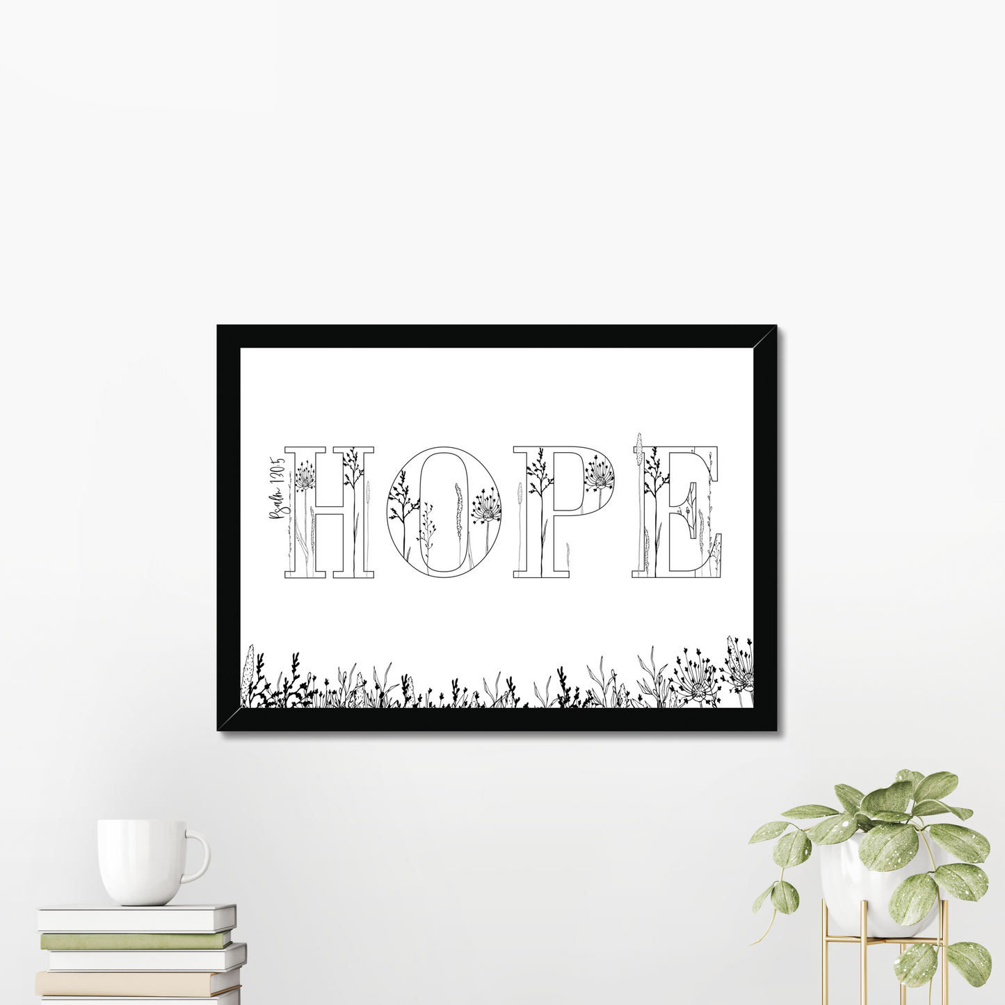 HOPE floral print (landscape)