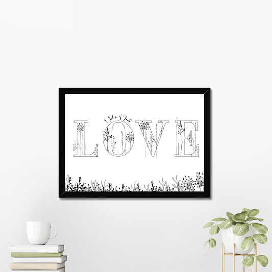 LOVE floral print (landscape)