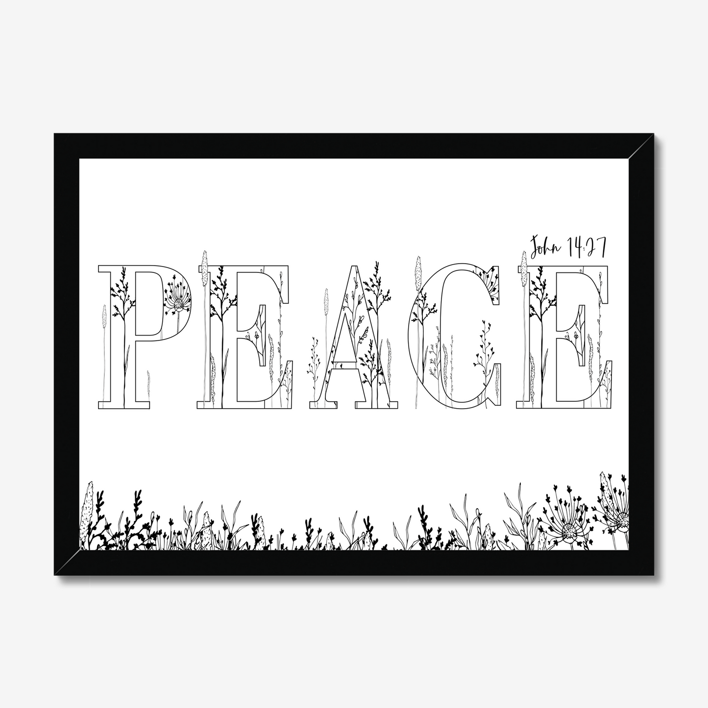 PEACE floral print (landscape)