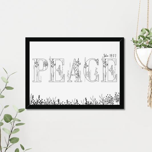 PEACE floral print (landscape)